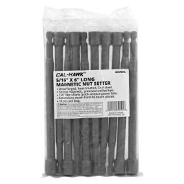 10 - pc. Cal-Hawk 5/16" x 6" Long Magnetic Nut-Setter